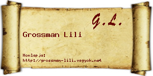 Grossman Lili névjegykártya